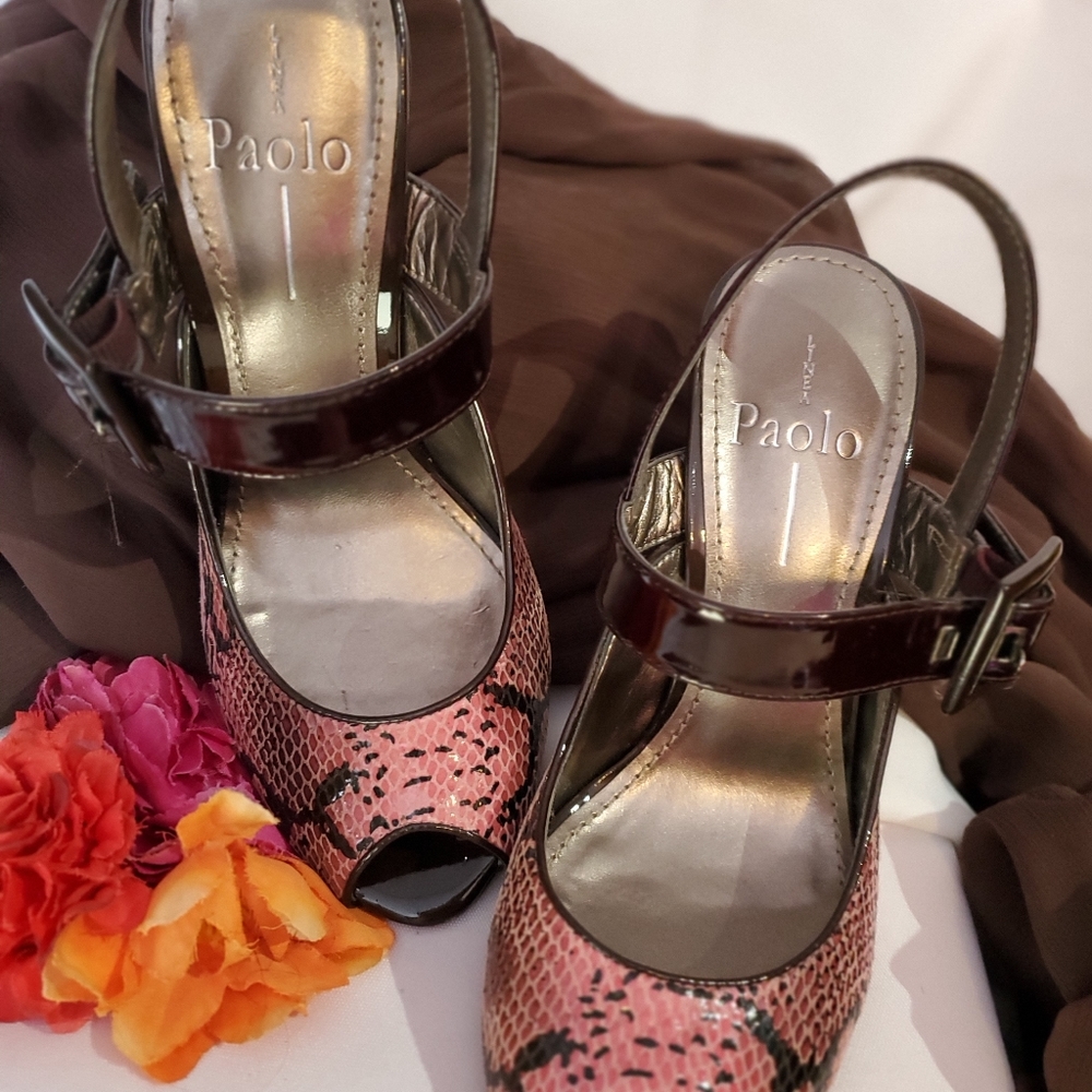NWT Linea Paolo Pink Snake print Size 6.5 - Picture 2 of 4